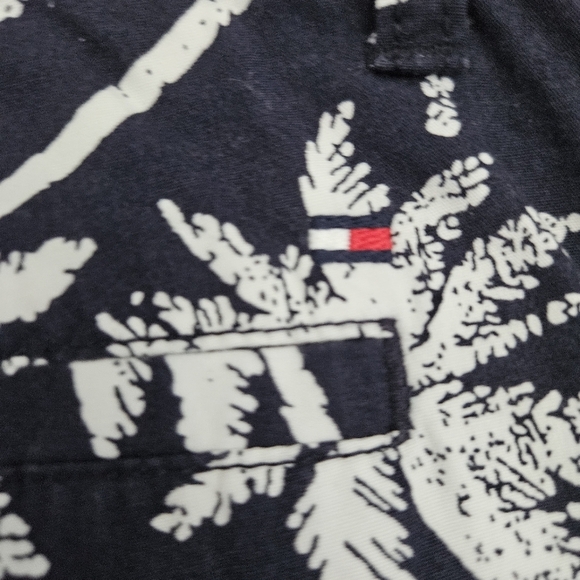 Tommy Hilfiger Palm Tree Navy Blue/White Summer Vacation Shorts Size 35 - Picture 5 of 11